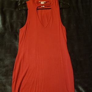 Poetry Cutout Bodycon Dress  - Red